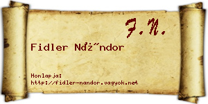 Fidler Nándor névjegykártya